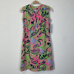 Katherine Way Dress Women's Size XS Retro Print Performance Golf UPF 50+